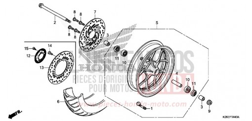ROUE AVANT MSX125G de 2016